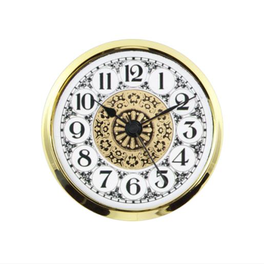 6" (152 mm) White Fancy Arabic with Gold Bezel