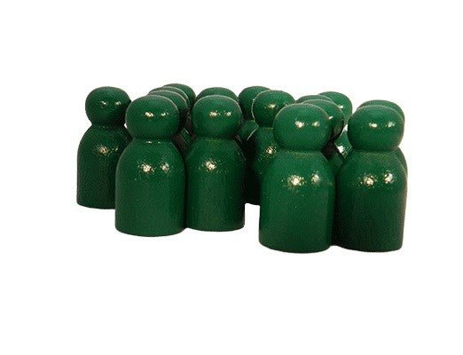 Green Game Pawn 1-3/16 inch by 5/8 inch (Bag of 25) - Wood Craft | Toy Parts & Patterns - Bear Woods Supply