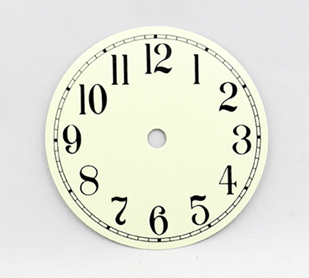 Ivory Arabic Metal Dial 4-1/2" - Clock Parts | Clock Dials & Faces - Bear Woods Supply