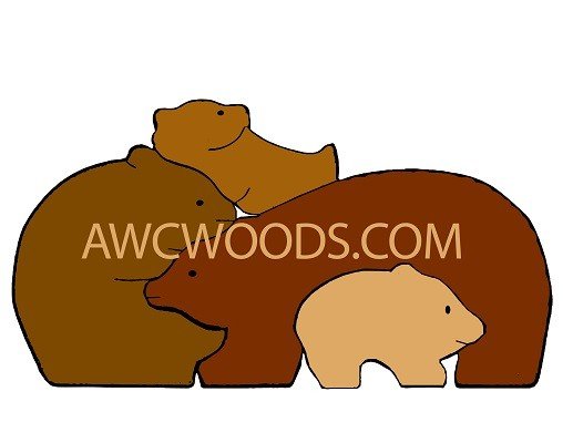Little Bears - Scroll Saw Puzzle Pattern - Scroll Saw | Scroll Saw Blades - Bear Woods Supply
