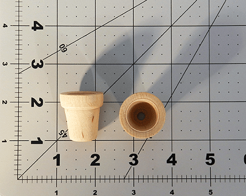 Little wood Flower Pot 1-1/4 inch by 1 inch - Wood Craft | Wood Shapes & Cutouts - Bear Woods Supply