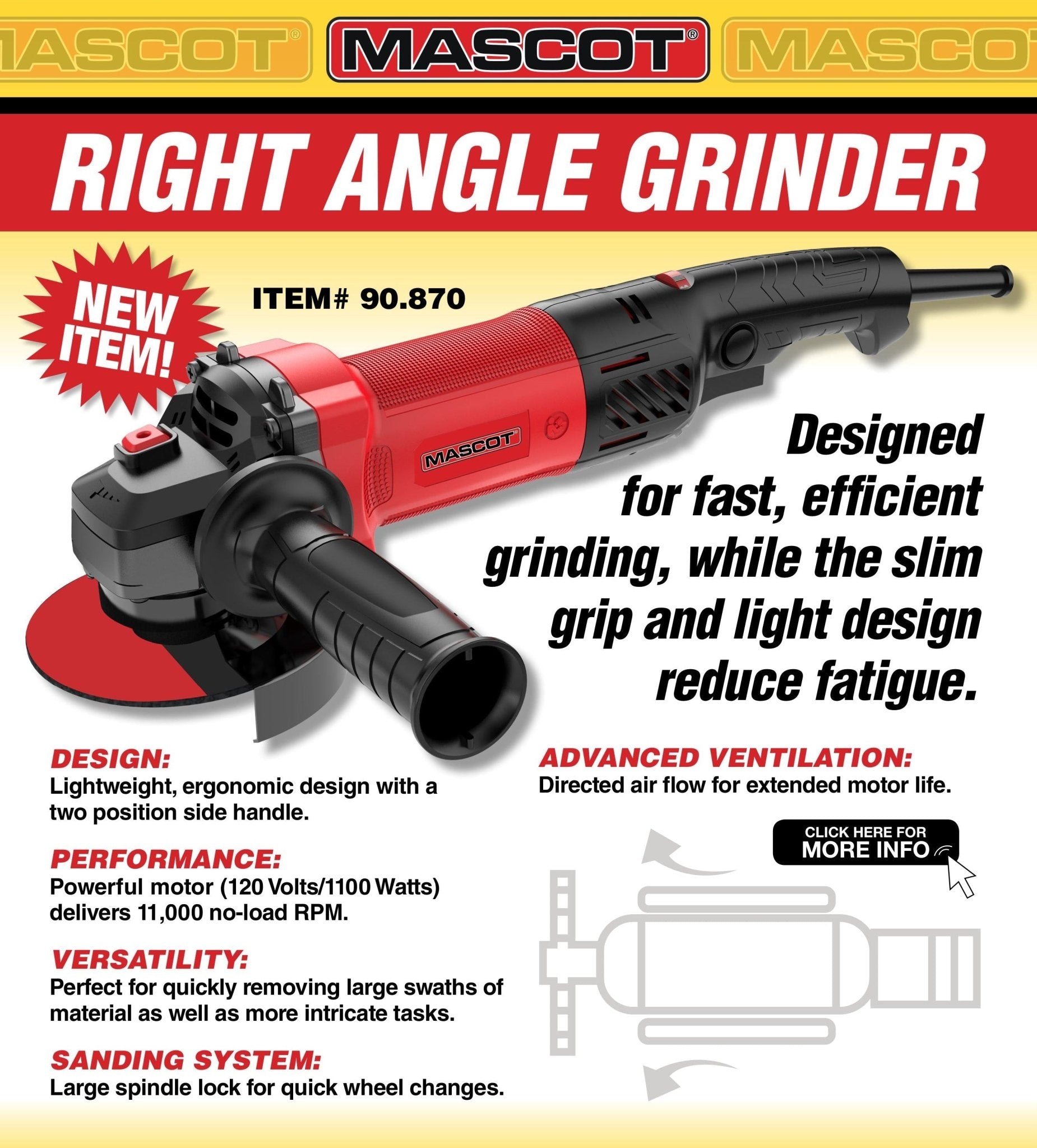 Mascot® Right Angle Grinder - Power Carving | Rotary Tools & Starter Kits - Bear Woods Supply