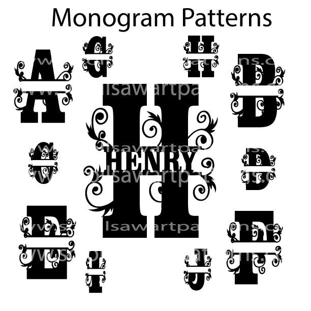 Monograms Package - 26 Scroll Saw Monogram Letters By Jason Henry - Scroll Saw | Scroll Saw Patterns - Bear Woods Supply