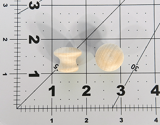 Mushroom Knob Maple 3/4" x 3/4" with 3/16" screw hole (Per 25) - Hang & Hardware | Cabinet Knobs & Pulls - Bear Woods Supply