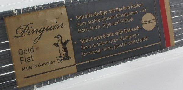 Niqua Gold Spiral Flat End Scroll Saw Blade 7 (.017" x .051" x 28TPI) (Pk/12) - Scroll Saw | Scroll Saw Blades - Bear Woods Supply