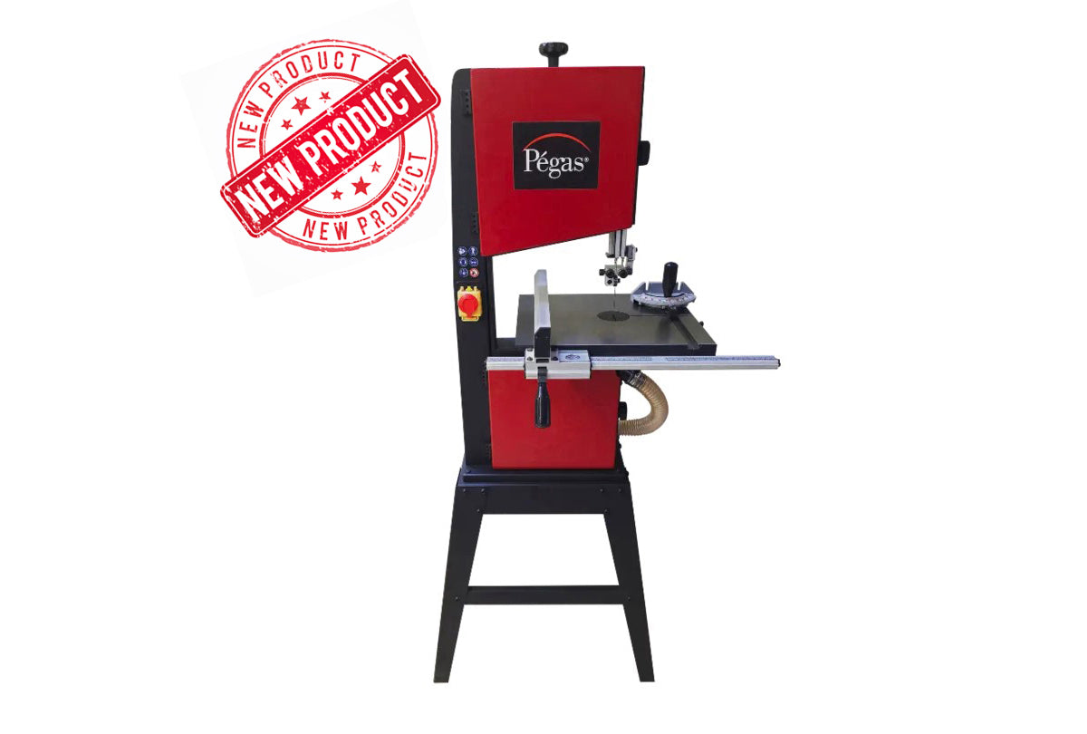 Pégas 13-inch dual bandsaw, model 90.720, shown with table and stand