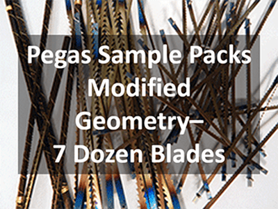 Pegas Scroll Saw Blades Sample Pack - Modified Geometry (2/0,1,3,5,7,9,12) - Scroll Saw | Scroll Saw Blades - Bear Woods Supply