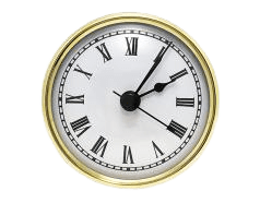 PREMIUM 2-3/4" White Roman Clock Insert - Real Brass Bezel - Clock Parts | Clock Inserts - Bear Woods Supply