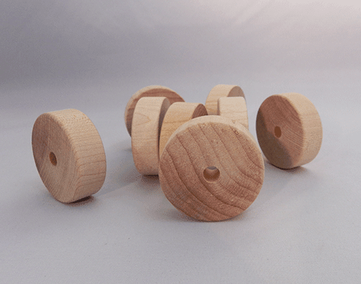 Smooth Toy Wheel 1-1/2" x 1/2" (1/4' Hole) (Per 25) - Clock Parts | Clock Dials & Faces - Bear Woods Supply