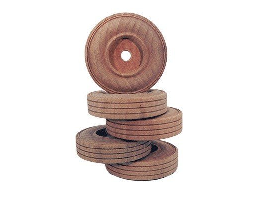 Treaded Wheel Wooden 2-3/4" X 3/4" with 3/8"inch hole - Wood Craft | Toy Wheels - Bear Woods Supply
