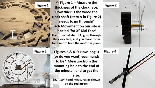 USA Made Standard Pendulum Quartz Clock Movement (up to 5/8" thick dial face) - Clock Parts | Clock Dials & Faces - Bear Woods Supply