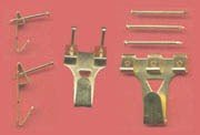 Wall Picture Hanger 25 LB with nails Brass Plated (Per 10) Closeout - Hang & Hardware | Wall Hangers - Bear Woods Supply