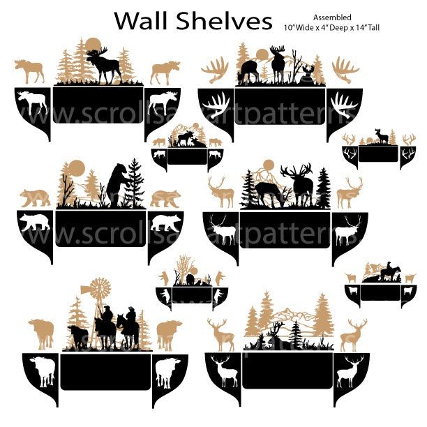 Wall Shelves Package -10 Scroll Saw Wall Shelves By Jason Henry - Scroll Saw | Scroll Saw Patterns - Bear Woods Supply