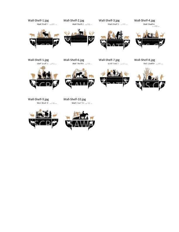 Wall Shelves Package -10 Scroll Saw Wall Shelves By Jason Henry - Scroll Saw | Scroll Saw Patterns - Bear Woods Supply