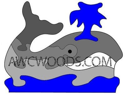 Whale Puzzle Scroll Saw Pattern by Mike Holden - Wood Craft | Toys & Joys Patterns - Bear Woods Supply