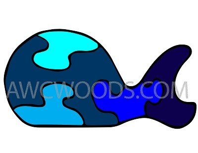 Whale Two Puzzle Scroll Saw Pattern by Mike Holden - Wood Craft | Toys & Joys Patterns - Bear Woods Supply