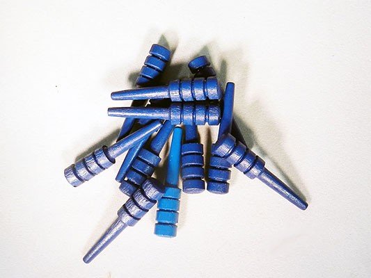 Wood Cribbage Peg 1/4" x 1-1/4" - Blue (Pack of 20) - Wood Craft | Toy Parts & Patterns - Bear Woods Supply