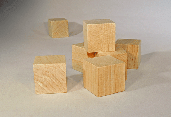 Wooden 1" Cubes - Wood Craft | Wood Shapes & Cutouts - Bear Woods Supply
