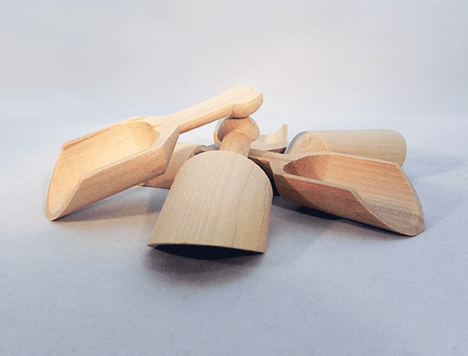 Wooden Scoop 4-3/16" - Wood Parts | Wood Turnings - Bear Woods Supply