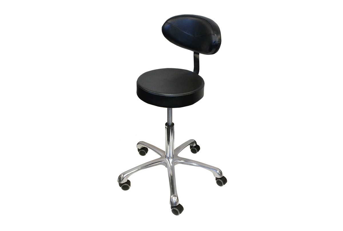 Adjustable Shop Stool with Backrest and Casters