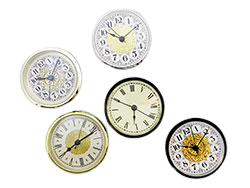 3-PACK CLOCK INSERT / fit-up brushed brass face ROMAN 280RG 3 1/8"x3" hole 