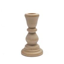 4" Wooden Candlestick