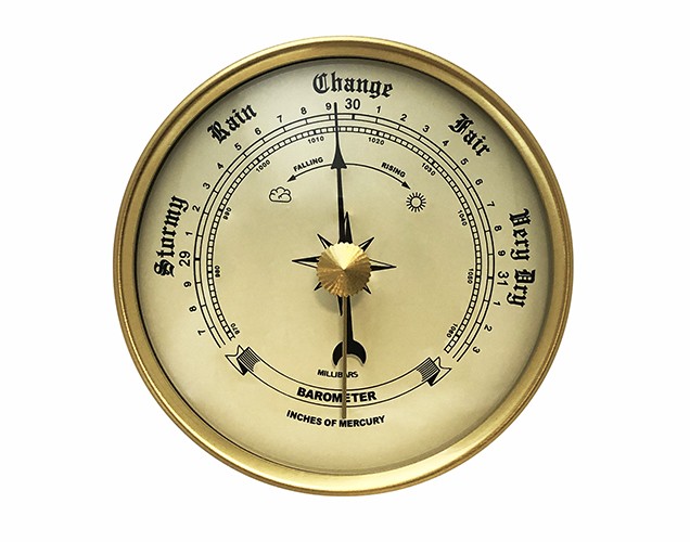 Gold Barometers Clock Insert 2-3/4