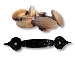 Black and Hammered, Wooden Knobs