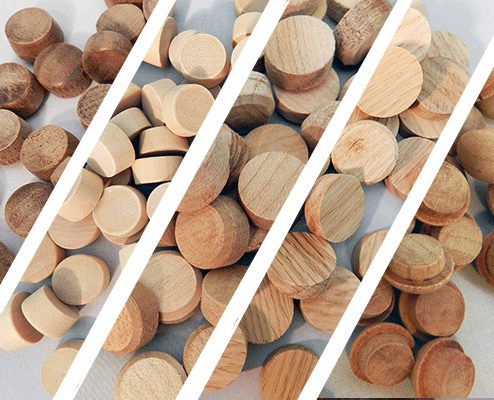wood plugs, buttons, screwhole covers | Bear Woods Supply