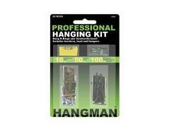 Hangman Pro Picture hanging kit 21 piece kit with level. For Hanging Sawtooths, D-Rings & Keyholes