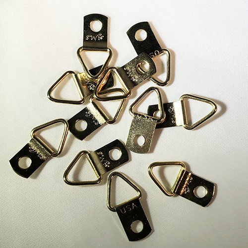 D-Ring Wire Hangers Brass Plated (Use #6 Screws) Per 100 Wire Hangers