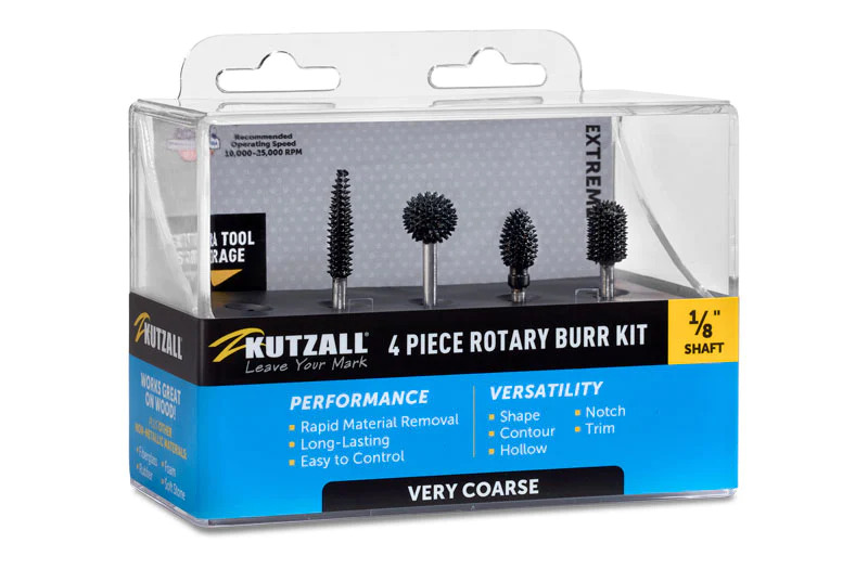 Kutzall Kit with 4 Burrs for Power Carving