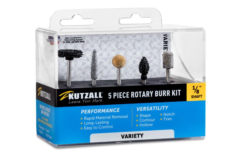 Kutzall Kit with 5 Burrs for Power Carving