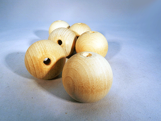 Round Wood Beads 1-1/2 inch with 1/4 inch Hole