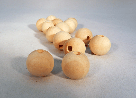 3/4 Wood Ball Beads, 3/16 Hole