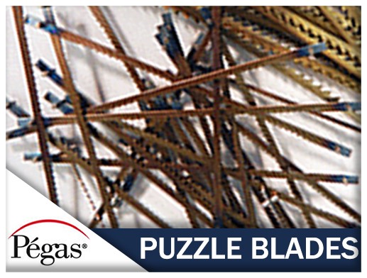 Puzzle blades for pegas scroll saw