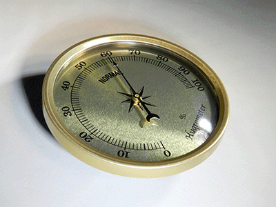 Glass Hygrometer Round (Gold) - Your Elegant Bar