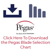 Pegas Scroll Saw Blades Chart