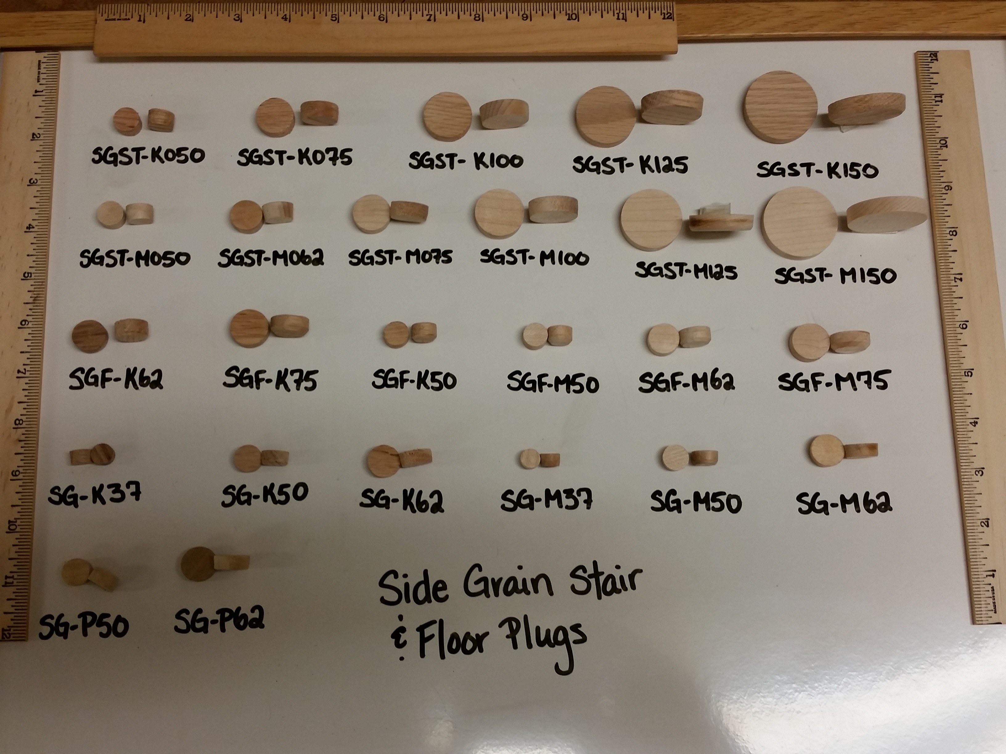 Side Grain Wood Furniture Plugs Oak Maple Ash Walnut Cherry Mahogany