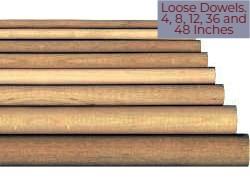 56232 NATURAL WOOD DOWELS 36IN ASSORTMENT 111 PIECES - Factory Select