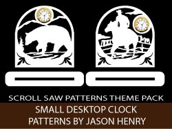 Small Desktop Clock Scroll Saw Patterns Pack by Jason Henry