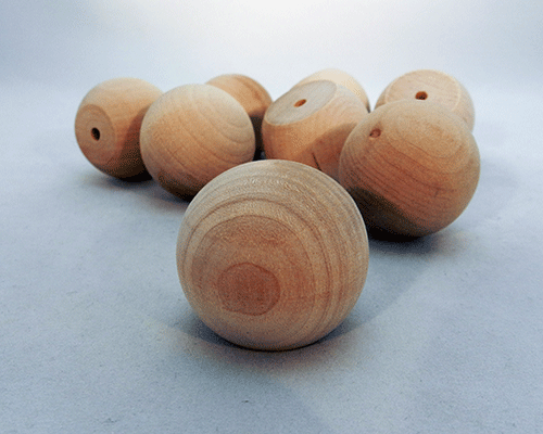 3/4 Wood Ball Beads, 3/16 Hole