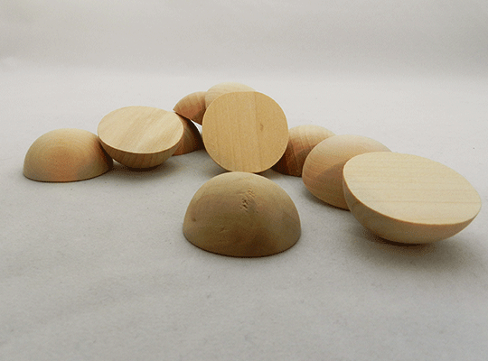 Round Wood Craft Split Ball 1-1/2 inch Diameter by 3/4 inch thick