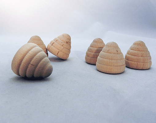 Wood Beehive 1-1/8" by 1-1/8" (Per Bag of 25)