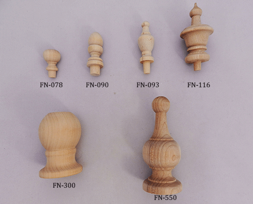 Unfinished wood finials