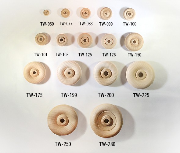 Wood Toy Wheels With Contoured Face And