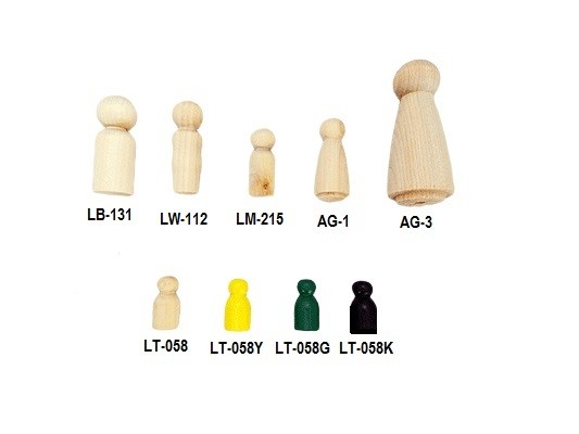wooden game pawns, wood little people | Bear Woods Supply
