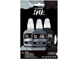 Alcohol Ink - Fog, Slate, Black (3 Pack)