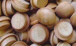 mushroom button plugs, screwhole buttons, screwhole button plugs, wood button plugs