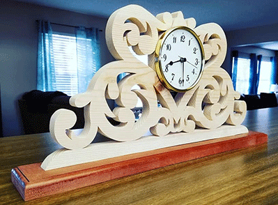 Scroll Saw Clock with Clock insert